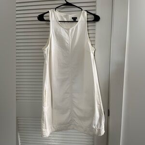 J. Crew White Denim Shift Dress with Pockets, Size 2